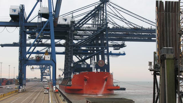 docked at port of felixstowe